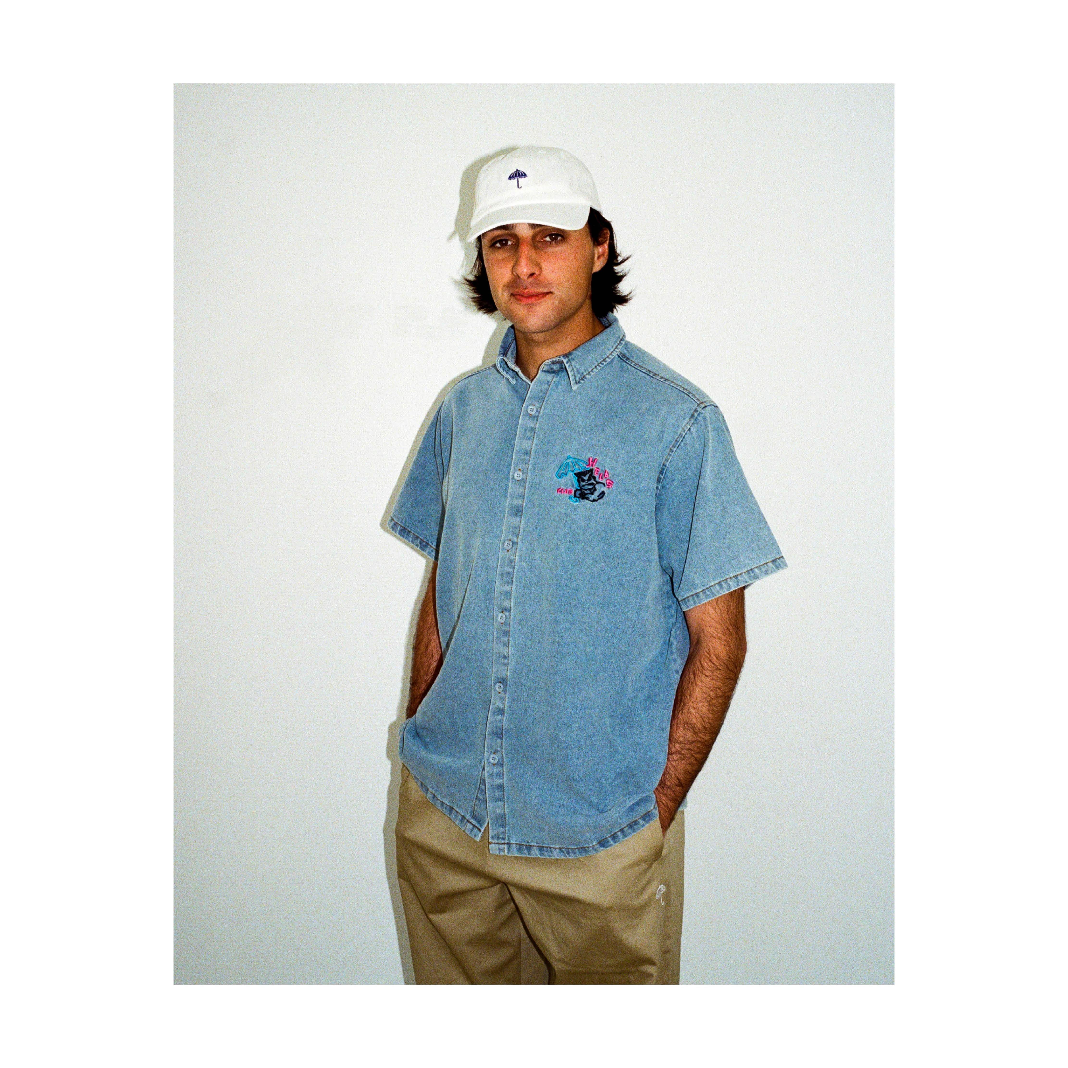 BAD WASHED DENIM SHIRT LIGHT BLUE - Image 4