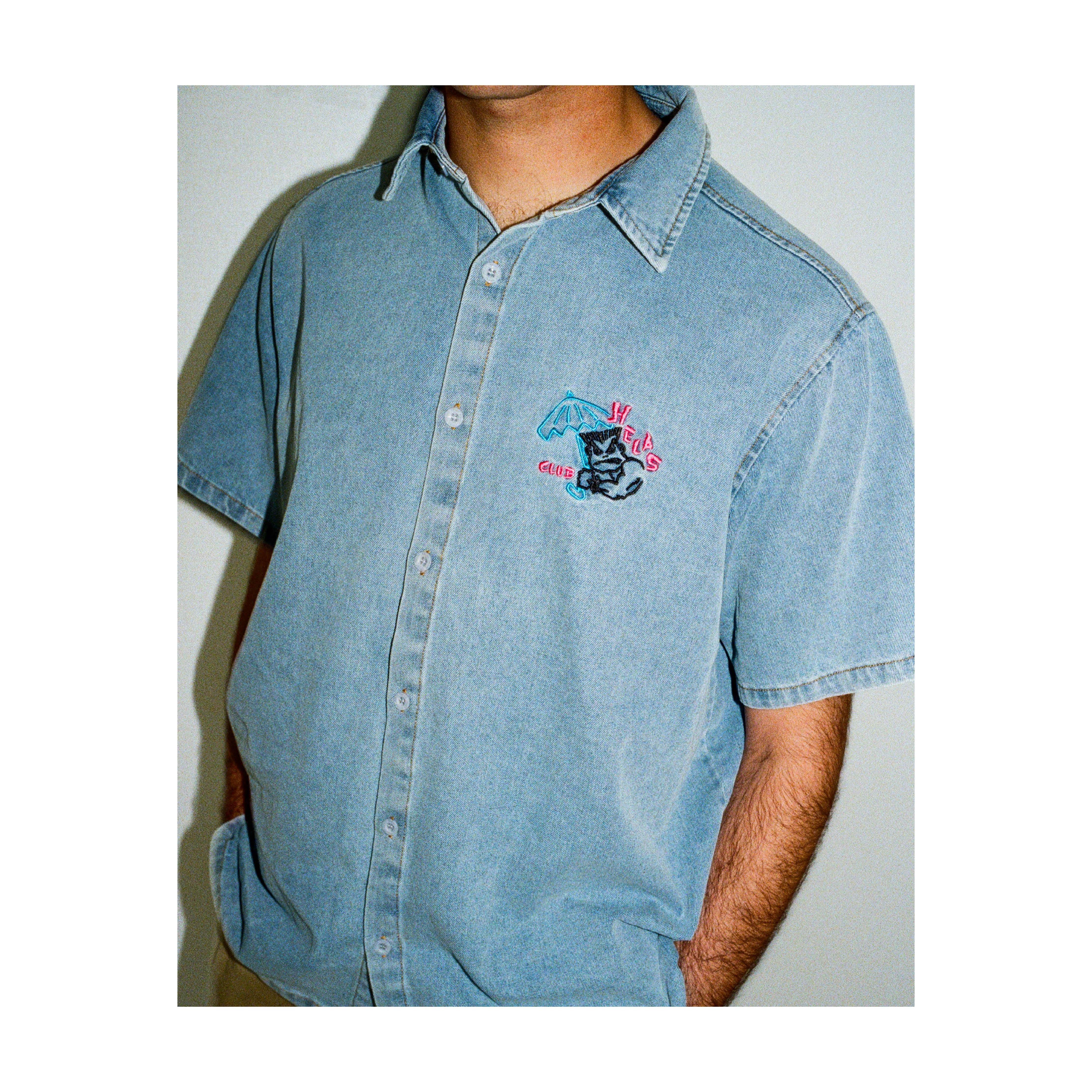 BAD WASHED DENIM SHIRT LIGHT BLUE - Image 6