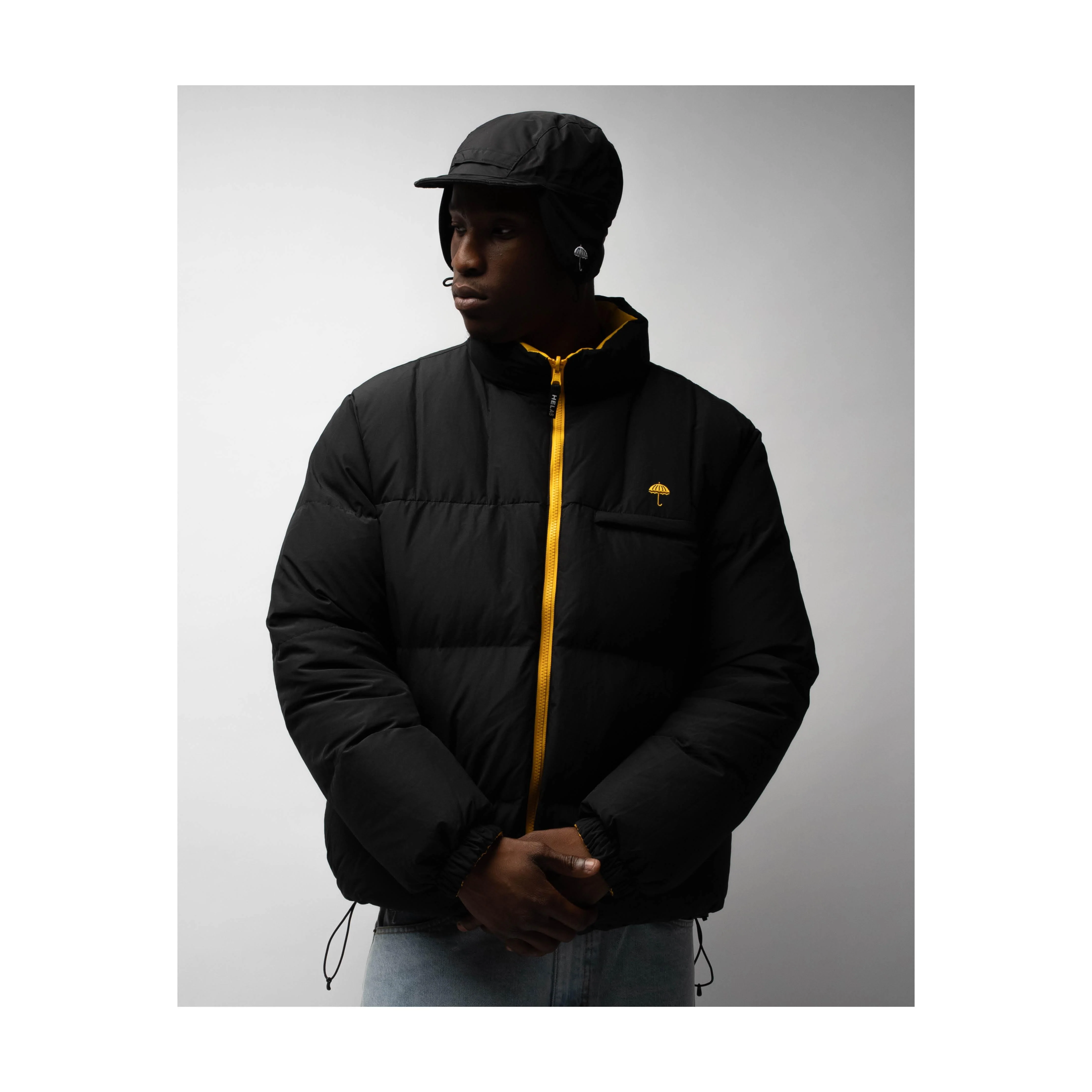 DUAL REVERSIBLE DOWN PUFFER JACKET YELLOW/BLACK - Image 5
