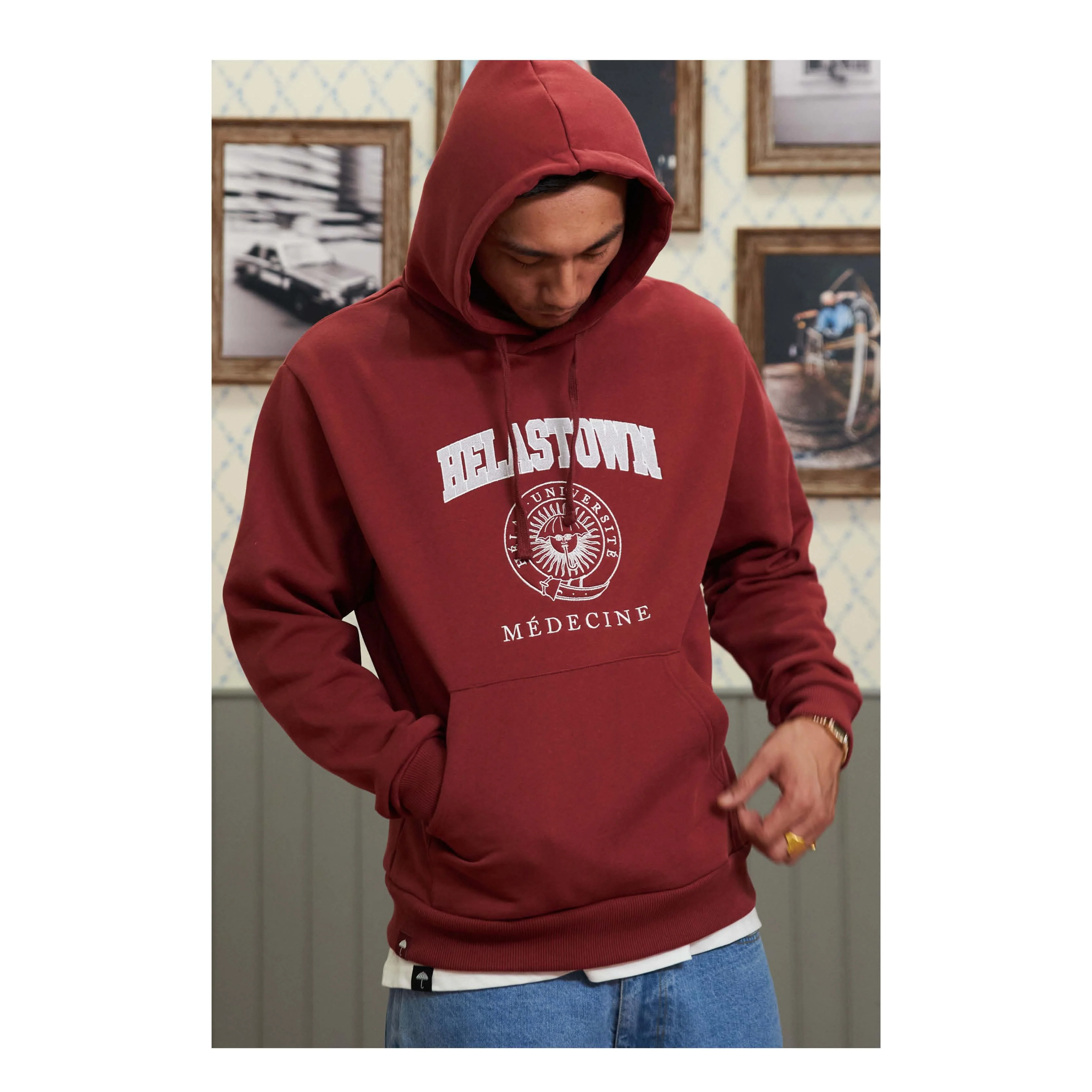 HELASTOWN HOODIE BURGUNDY - Image 9