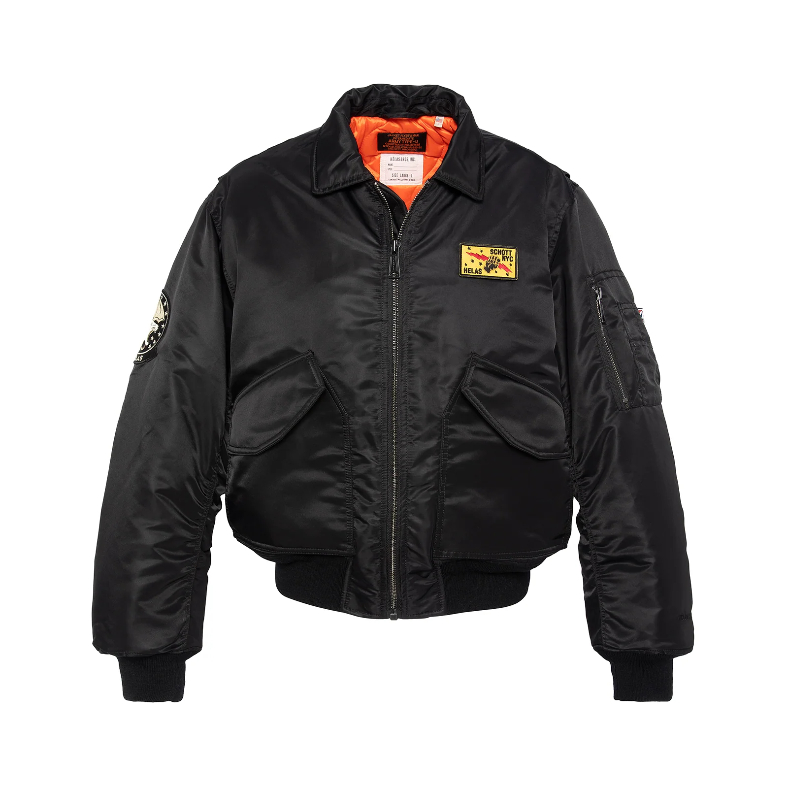SCHOTT X HELAS BOMBER JACKET BLACK - Image 6