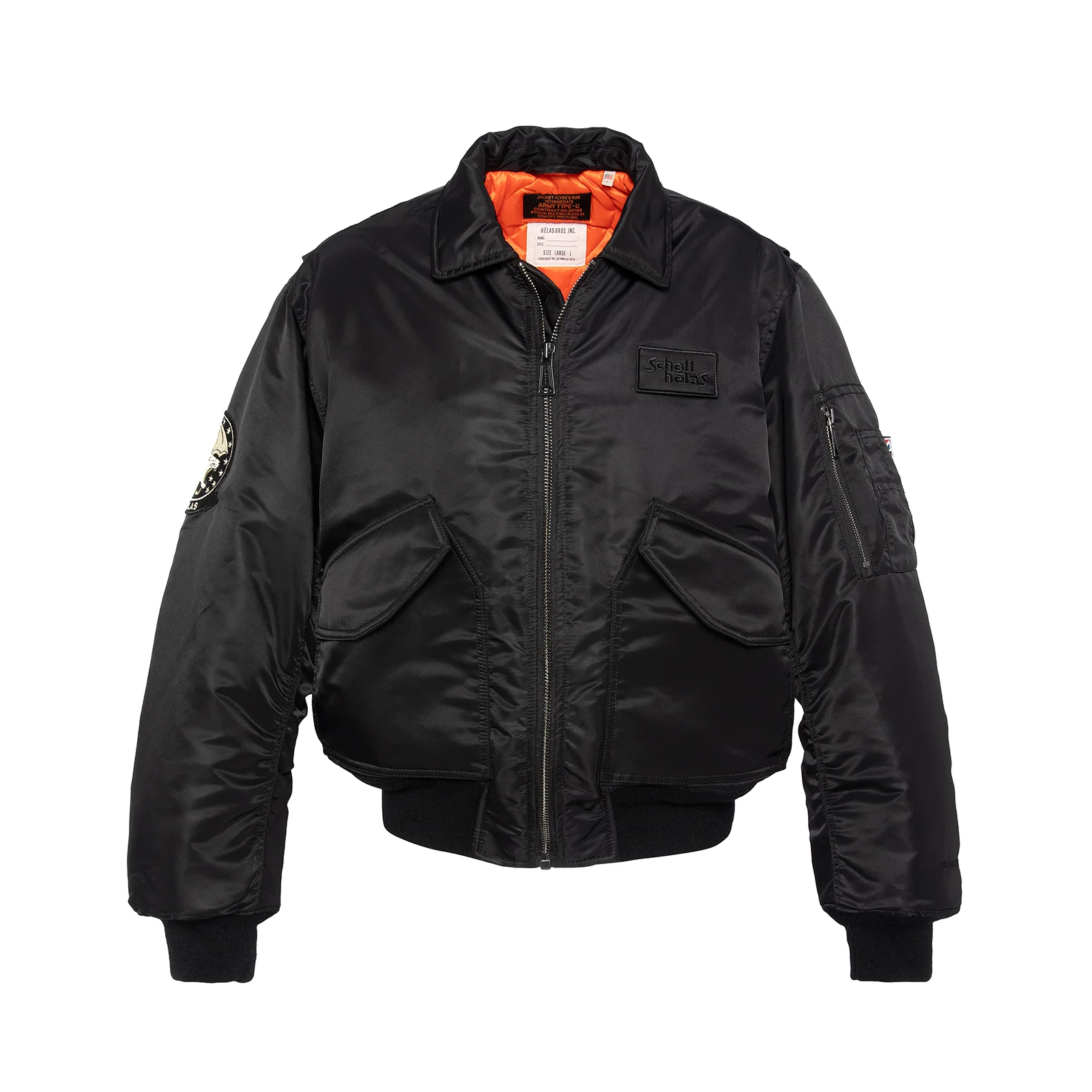 SCHOTT X HELAS BOMBER JACKET BLACK - Image 7