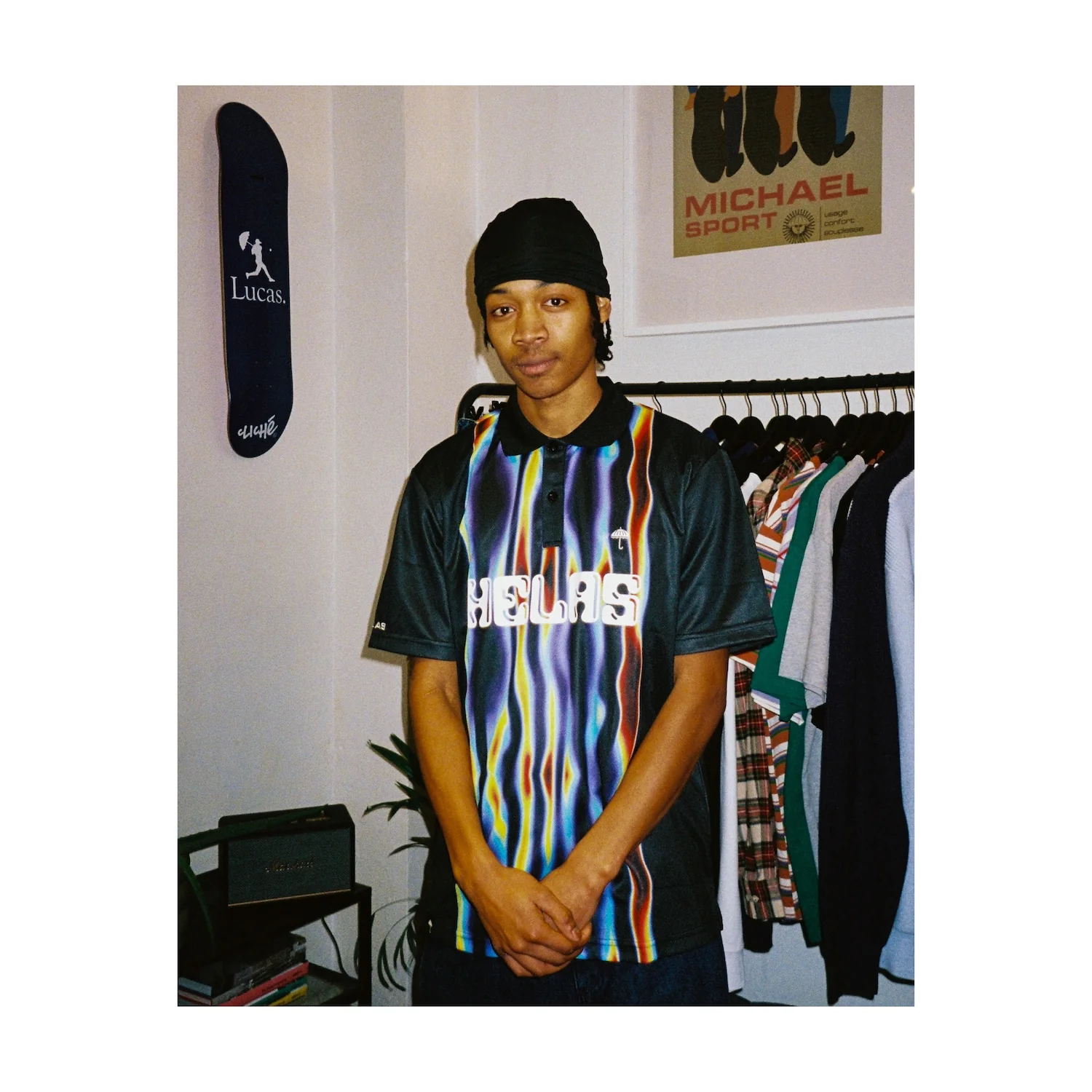 TEMPERATURE FOOTBALL JERSEY POLO BLACK - Image 4